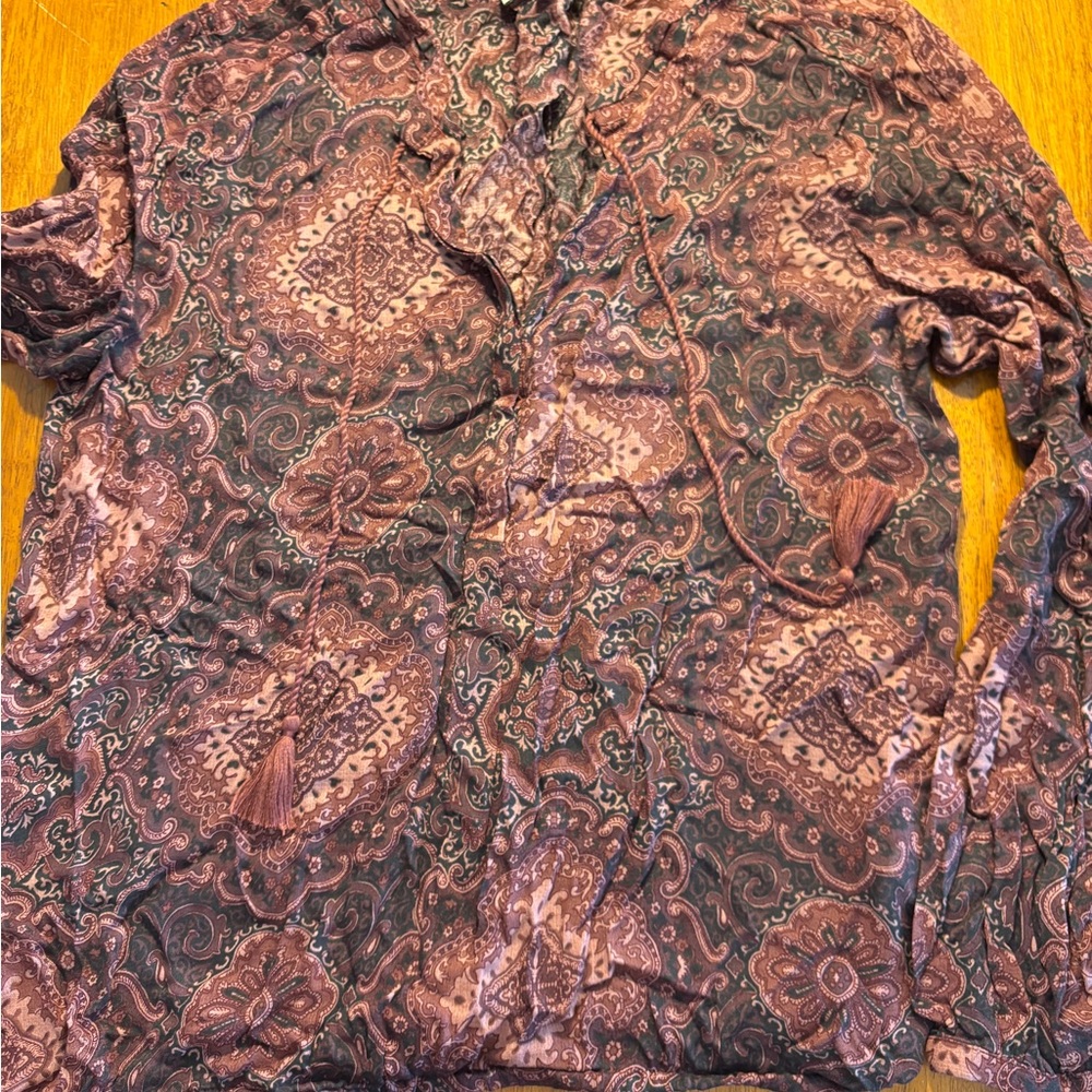 Lucky Brand women’s Paisley blouse - Purple and red